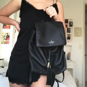 Kate Spade Black Leather mini back pack